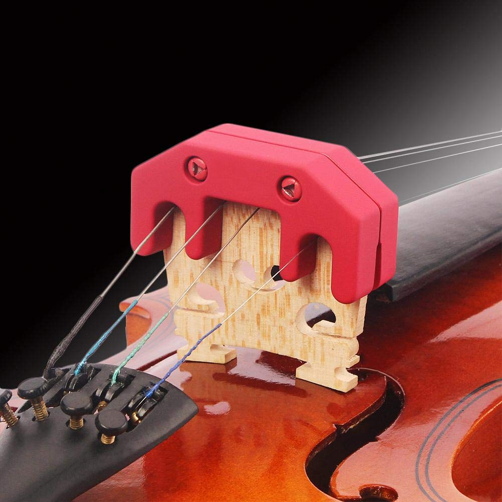 Otto Violin Mute Combo - Metal & Rubber Mutes For 1/2, 3/4, 4/4 Violins - Red