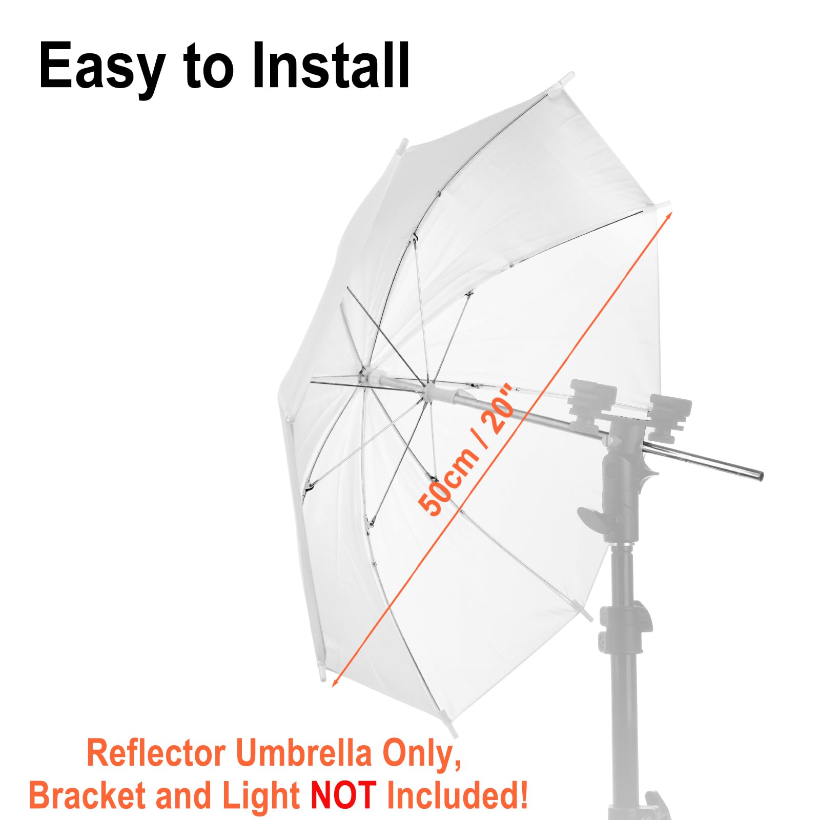 Cosmos 2 Pack Mini Photography Light Reflector Umbrella 20 Inch/ 50Cm Diameter White Translucent Soft Umbrella Photography Photo