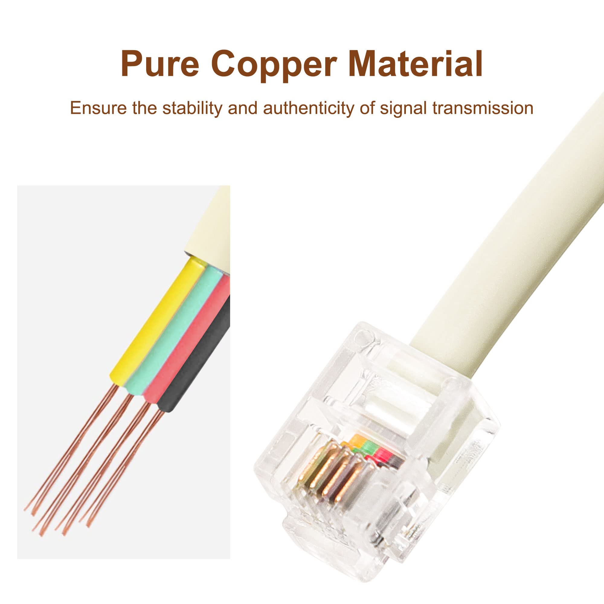 Uxcell Telephone Splitter, Rj11 6P4C 1 Male To 4 Female M/F Converter Phone Jack Adapter Cable For Landline, Modem, Fax Machine,
