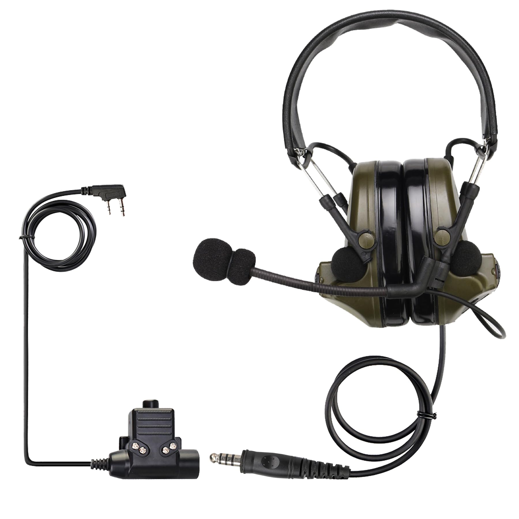 Retevis Ehk007 Tactical Headset,Hunting & Shooting Earmuffs With Mic,Sound Amplification,Noise Reduction Walkie Talkie Headset,F