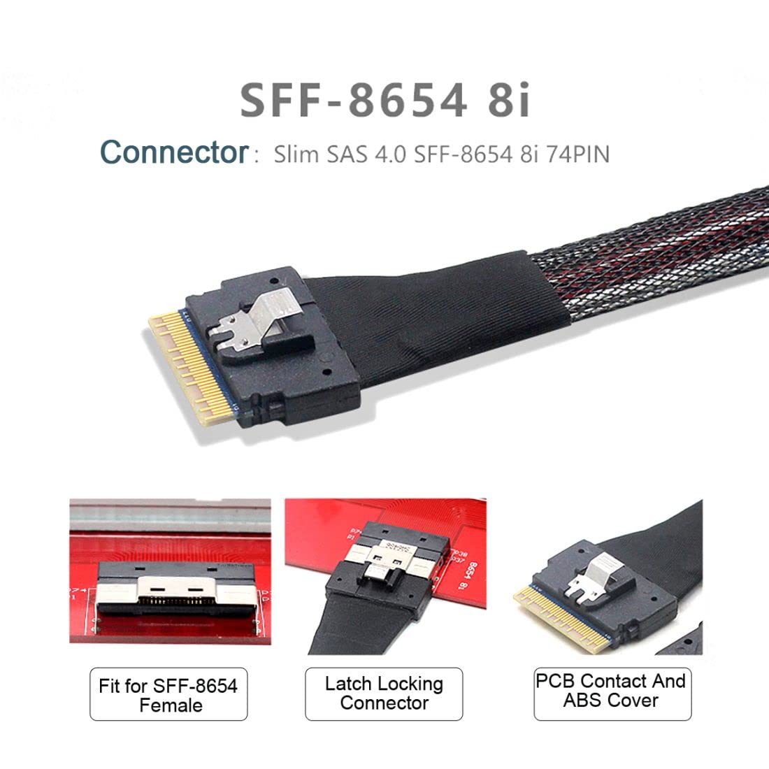 Chenyang Sff 8654 8I 74Pin To Dual Oculink Sff 8611 Pci E Ultraport Slimline Sas Slim 4.0 Cable 50Cm Pci Express