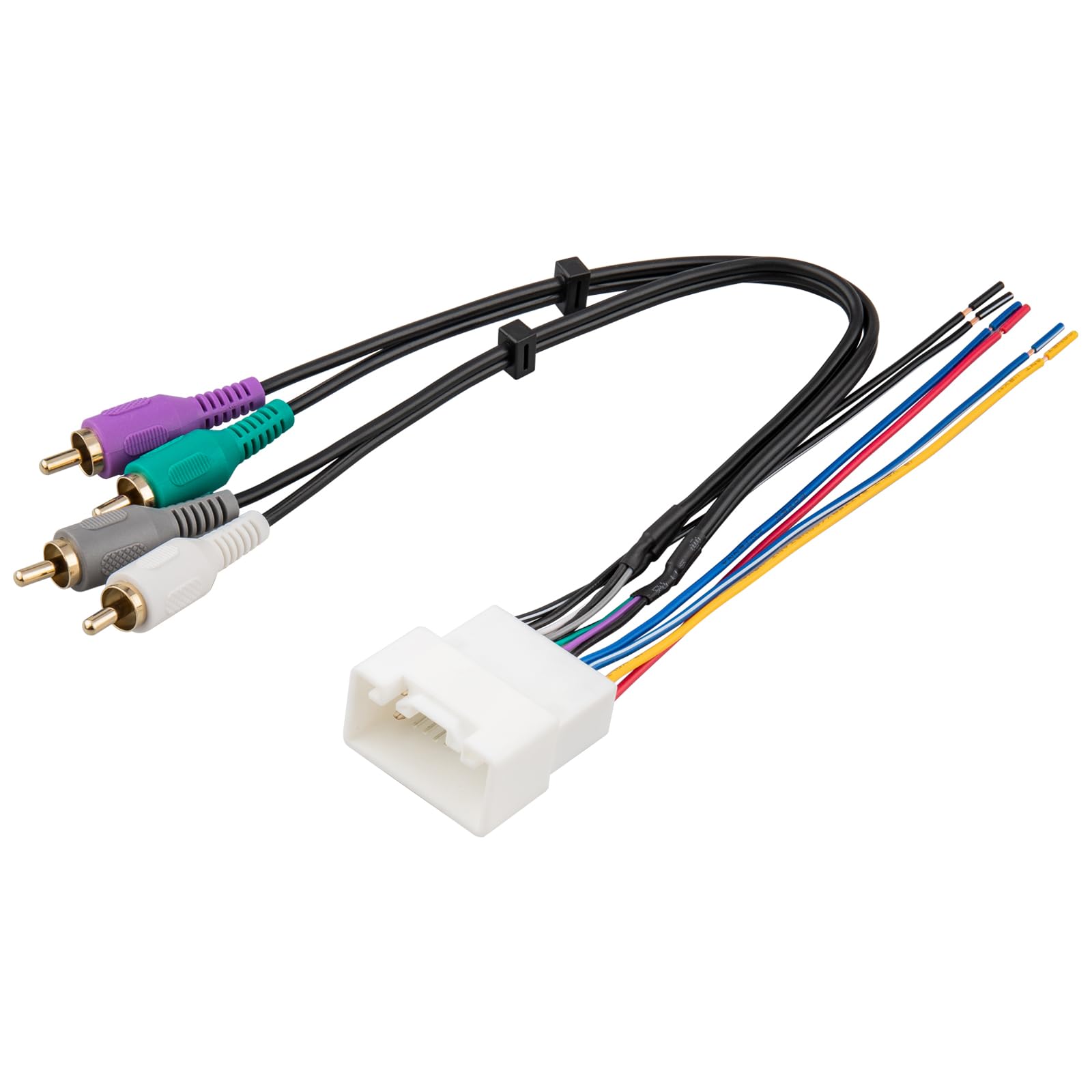 RED WOLF Car Wiring w/RCA Plug Amplifier Integration Harness for 2001-2007 Toyota Highlander 2002-2006 Camry Lexus ES 330 2002-2