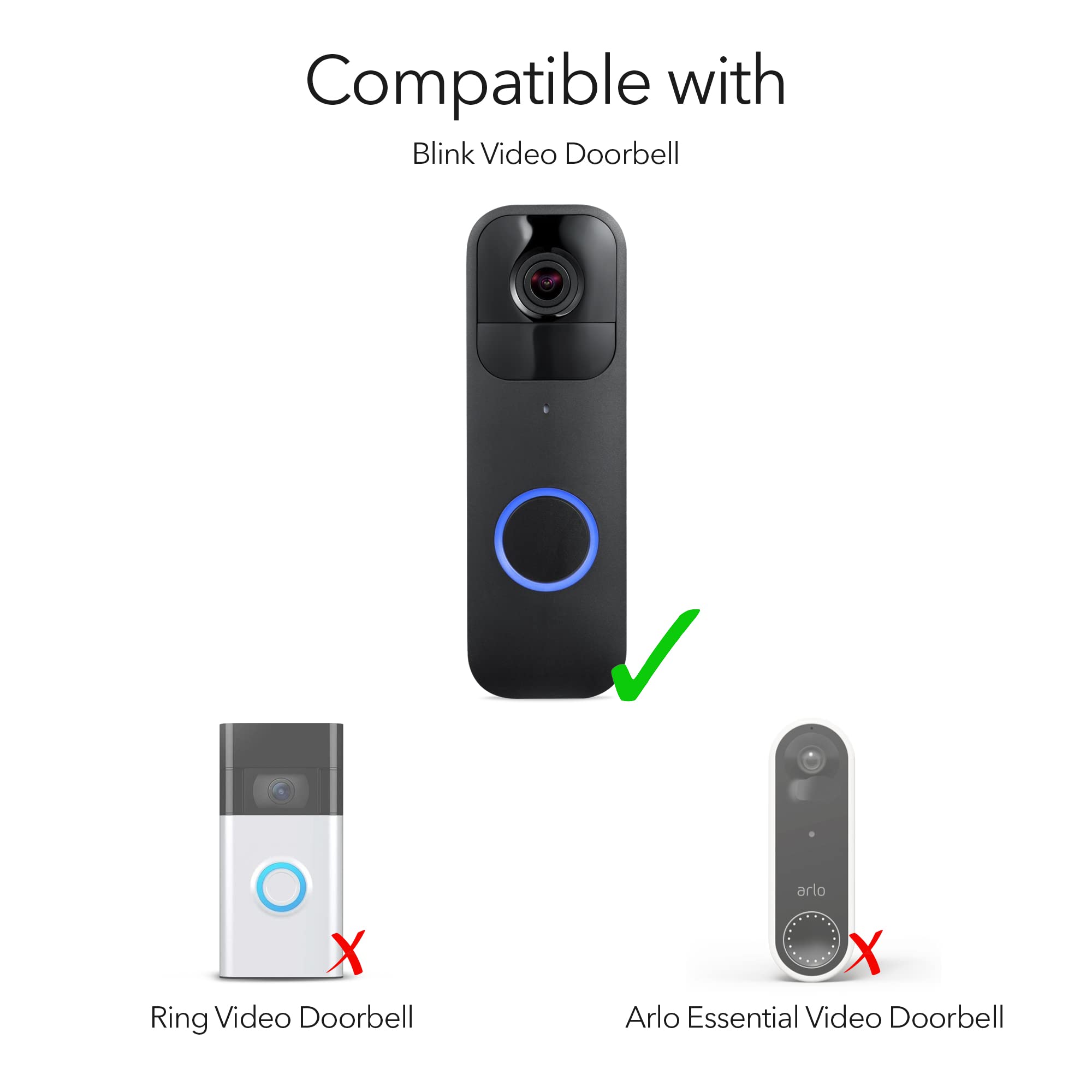 Wasserstein Solar Charger And Mount   Compatible With Blink Video Doorbell   Solar Power For Your Blink Video Doorbell (Black)