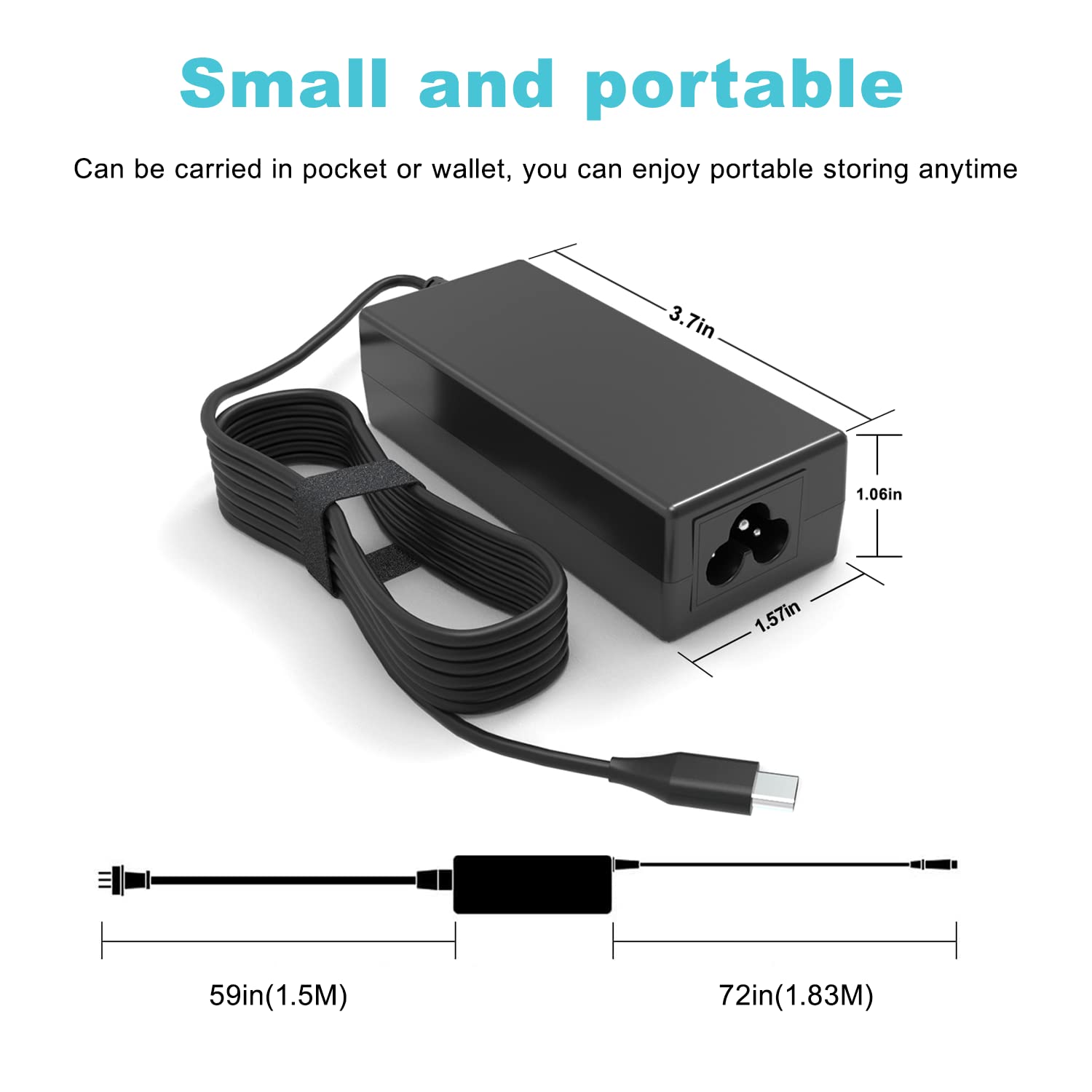 Usb C Chrome Laptop Charger 45W For Lenovo Chromebook C330 100E 300E 500E S330 C340-11 C340 S340 Power Cord For Lenovo Chromeboo