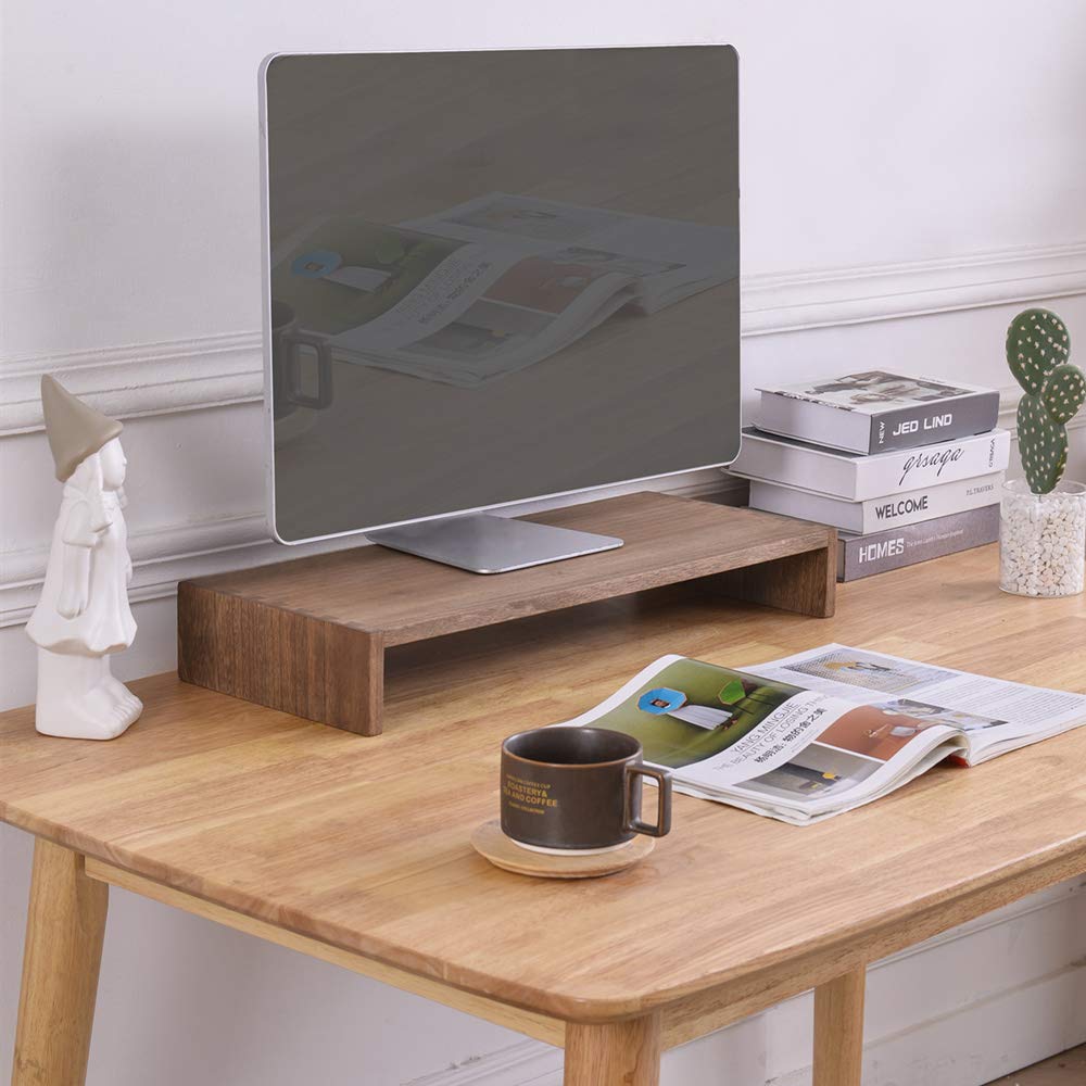 Kirigen Monitor Stand Wooden -Desk Stand Wood For Computer / Laptop/ Tv Printer - Monitor Arms & Stands Desk Riser For Office Or