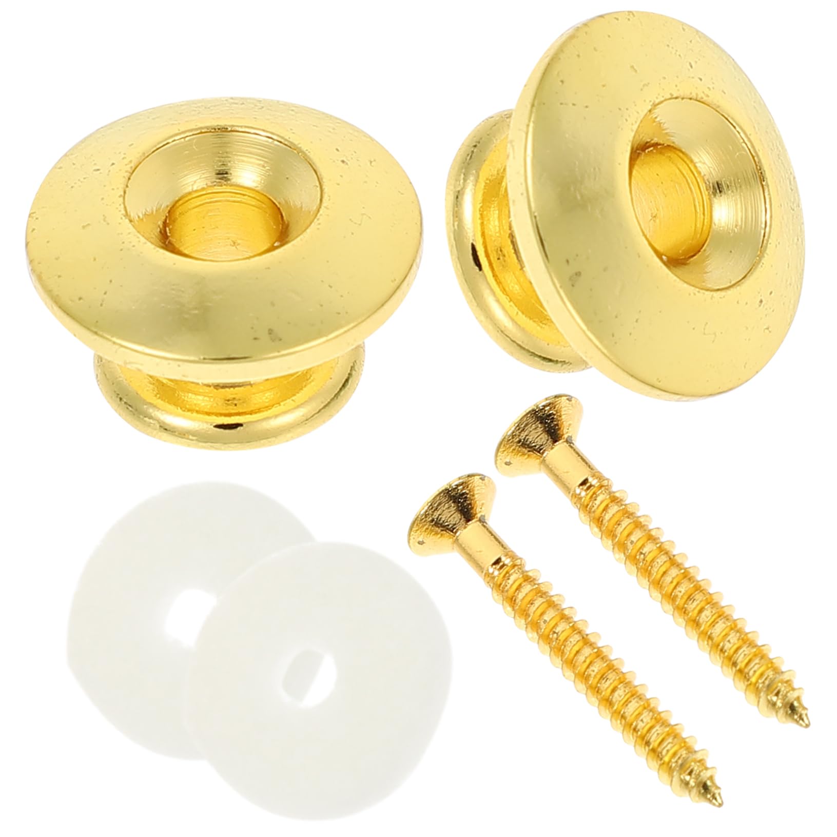 HANABASS 2pcs  Guitar Strap Lock Buttons Mushroom Style Washers Screws Easy Installation for Acoustic and Electric Bass Straps