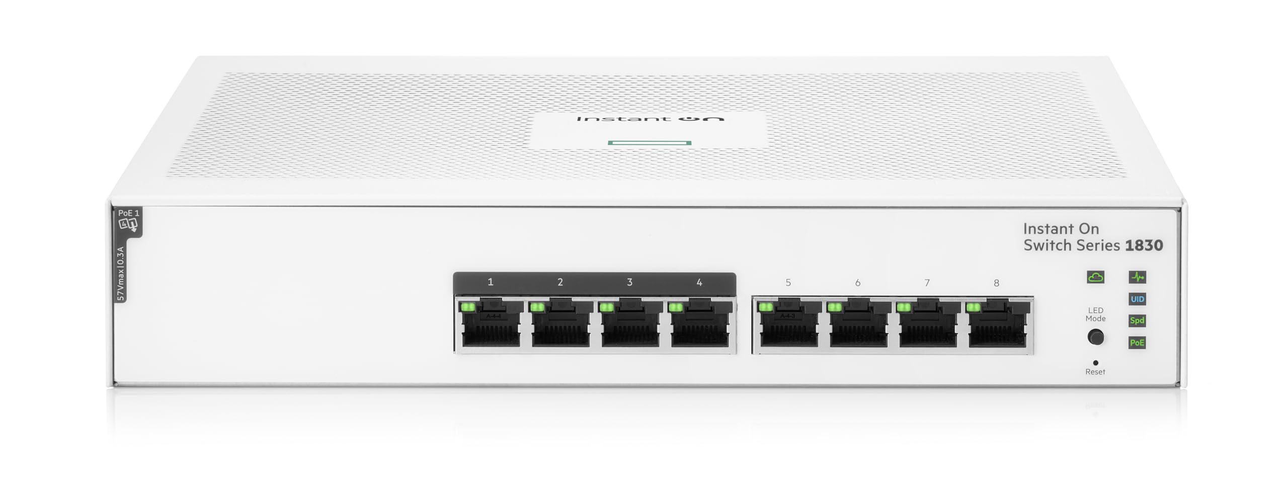 Aruba Instant On 1830 8 Port Gb  4 Port Class 4 Poe Smart Switch (65W)   8X 1G Fanless  Us Cord (Jl811A#Aba)