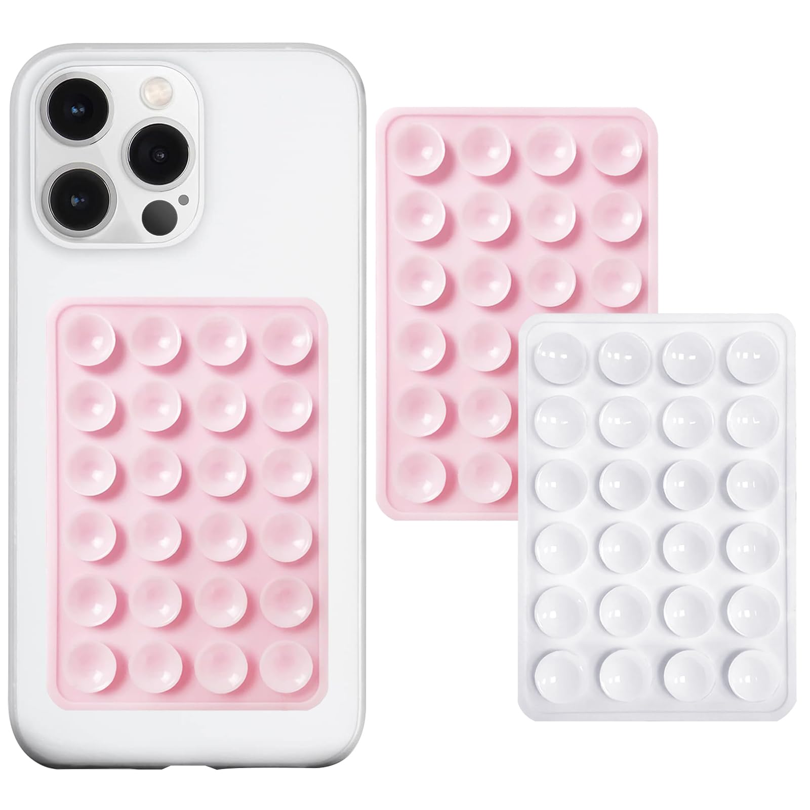 Azxyi 2 Pack Silicone Suction Phone Case Mount, Silicon Adhesive Suction Cup Phone Mount, Non Slip Sticky Phone Grip For Cellpho