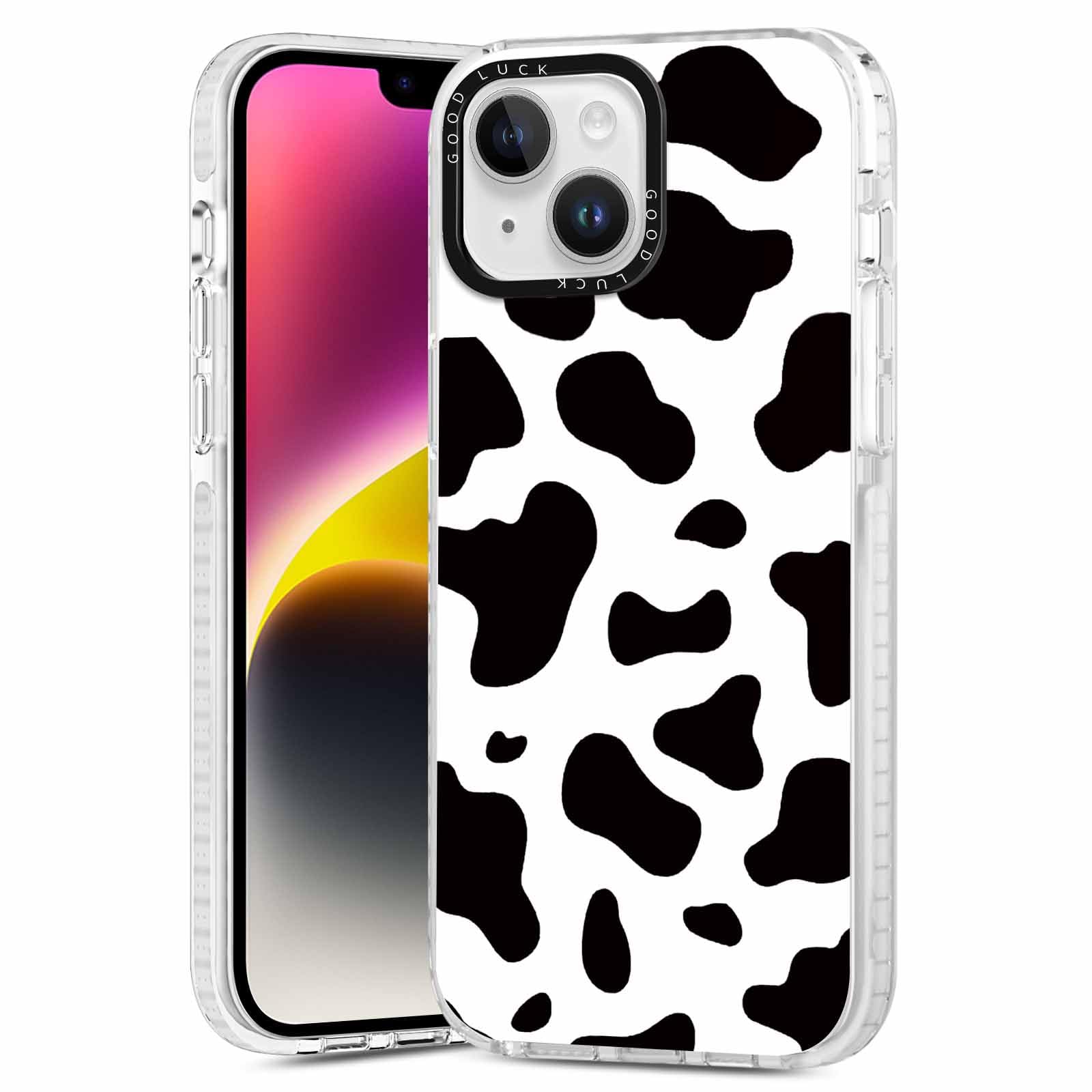 Rumdey 2 Pack Cute Pattern For Iphone 13 Mini 5.4'' Phone Case, Cow Print Aesthetic Design Clear Cases Soft Silicone Slim Tpu Sh