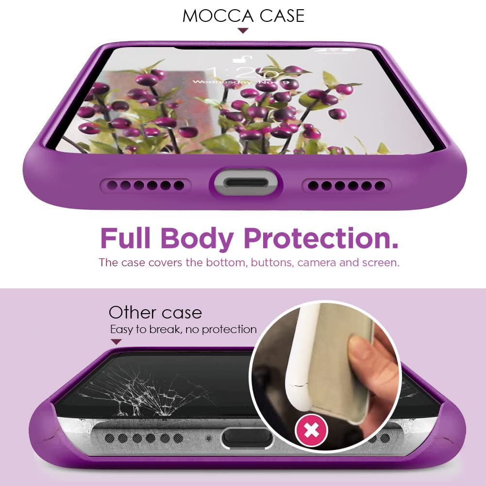 Mocca For Iphone 11 Case With Ring Kickstand | Super Soft Microfiber Lining | Anti Scratch Liquid Silicone Shock Absorbing Case