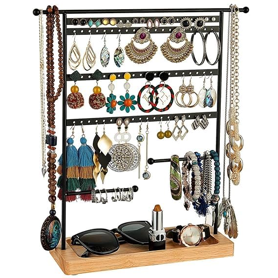 Mis Handicraft Metal Earring Stand Organizer 4 Layer 80 Holes