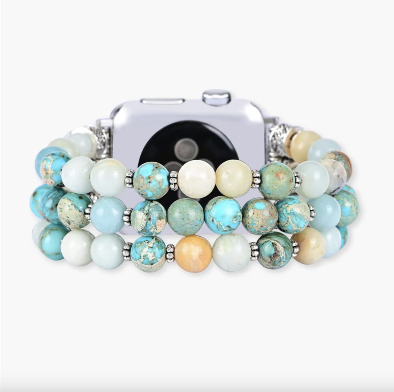 Cape Diablo Smart Watch Band For Women - Handmade Gemstone Strap - Compatible With 38Mm-45Mm Apple Faces (Moonlight Agate, Small