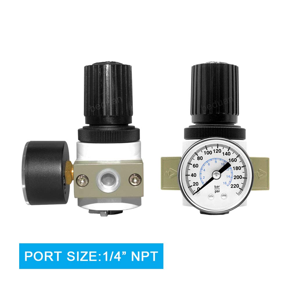 Beduan 1/4''Npt Air Pressure Regulator For Compressed Air System With Gauge,Bracket Or 02
