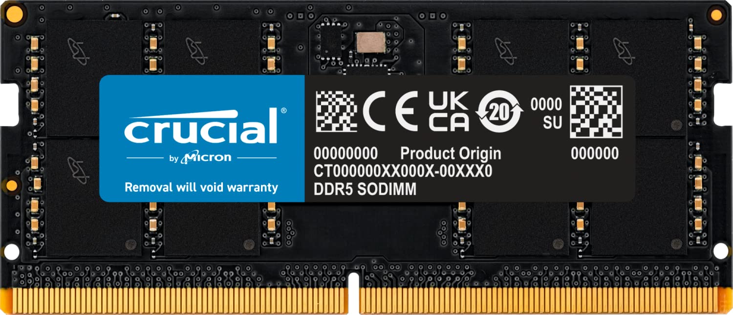 Crucial Dram 12Gb Ddr5 5600Mhz (Or 5200Mhz Or 4800Mhz) Laptop Memory Ct12G56C46S5