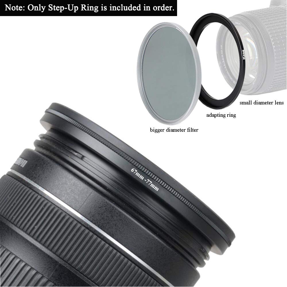67Mm 77Mm Lens Filter Step Up Adapter Ring, 67Mm Lens To 77Mm Filter, Hood, Lens Converter And Other Accessories(2 Packs), Fire