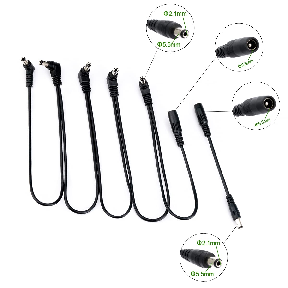 Musiclily Pro Eu Standard Guitar Pedal Power Supply Adapter 9V Dc With 5 Way Daisy Chain Cable & Reverse Polarity Cord For Effec
