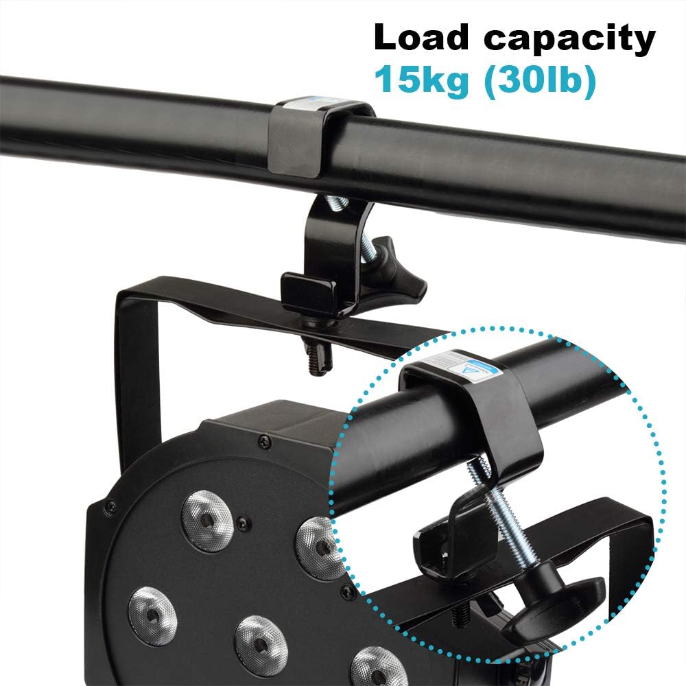 Mountain_Ark 6 Pack Black Truss C Clamps Dj Stage Light Hook, Heavy Duty, Fits Pipe Od 1'' 1 1/8'', Iron