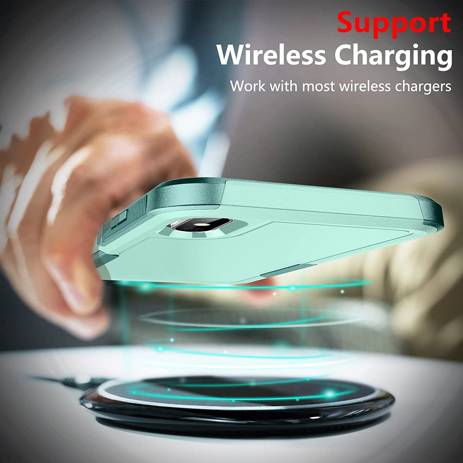 Spidercase For Iphone Xs Max Case, [10 Ft Military Grade Drop Protection] [2 Pcs Tempered Glass Screen Protector] Shockproof Air