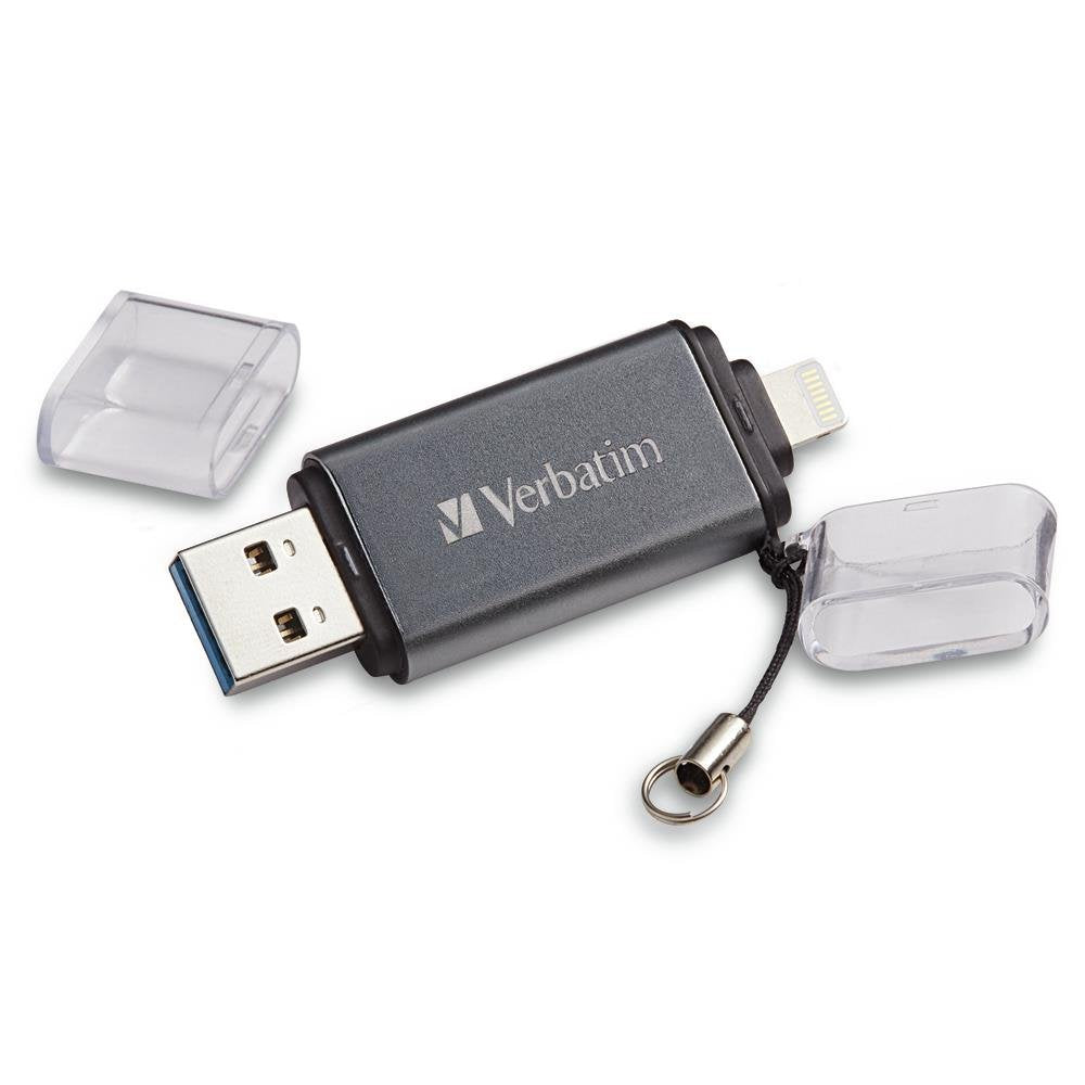 Verbatim 32GB Store n Go Dual USB 3.0 Flash Drive for Apple Lightning Devices - Graphite