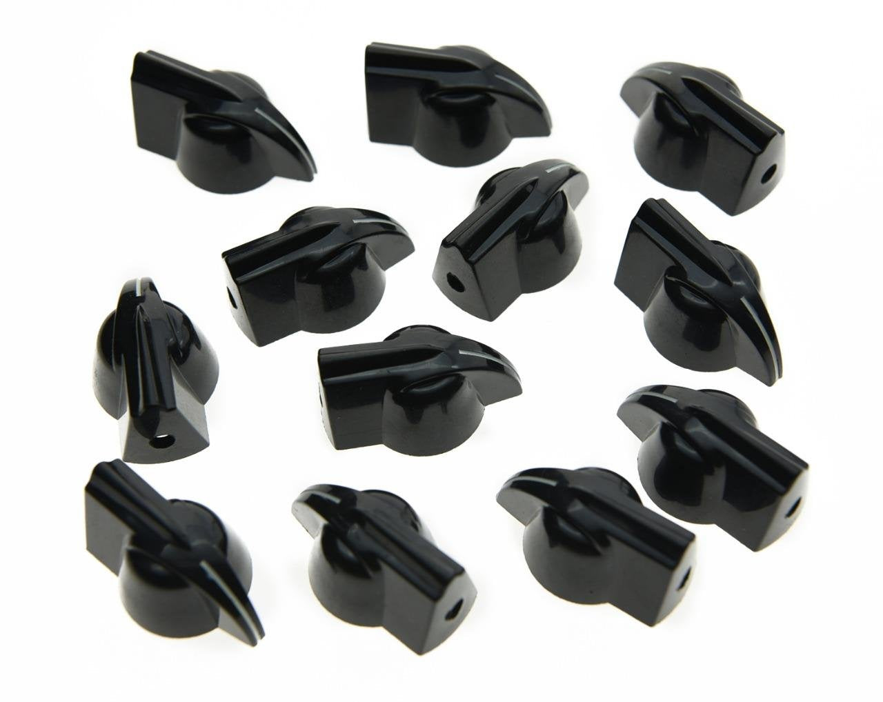 Kaish 12Pcs Raised Vintage Guitar Amplifier Effect Pedal Knobs Chicken Head Knobs Black