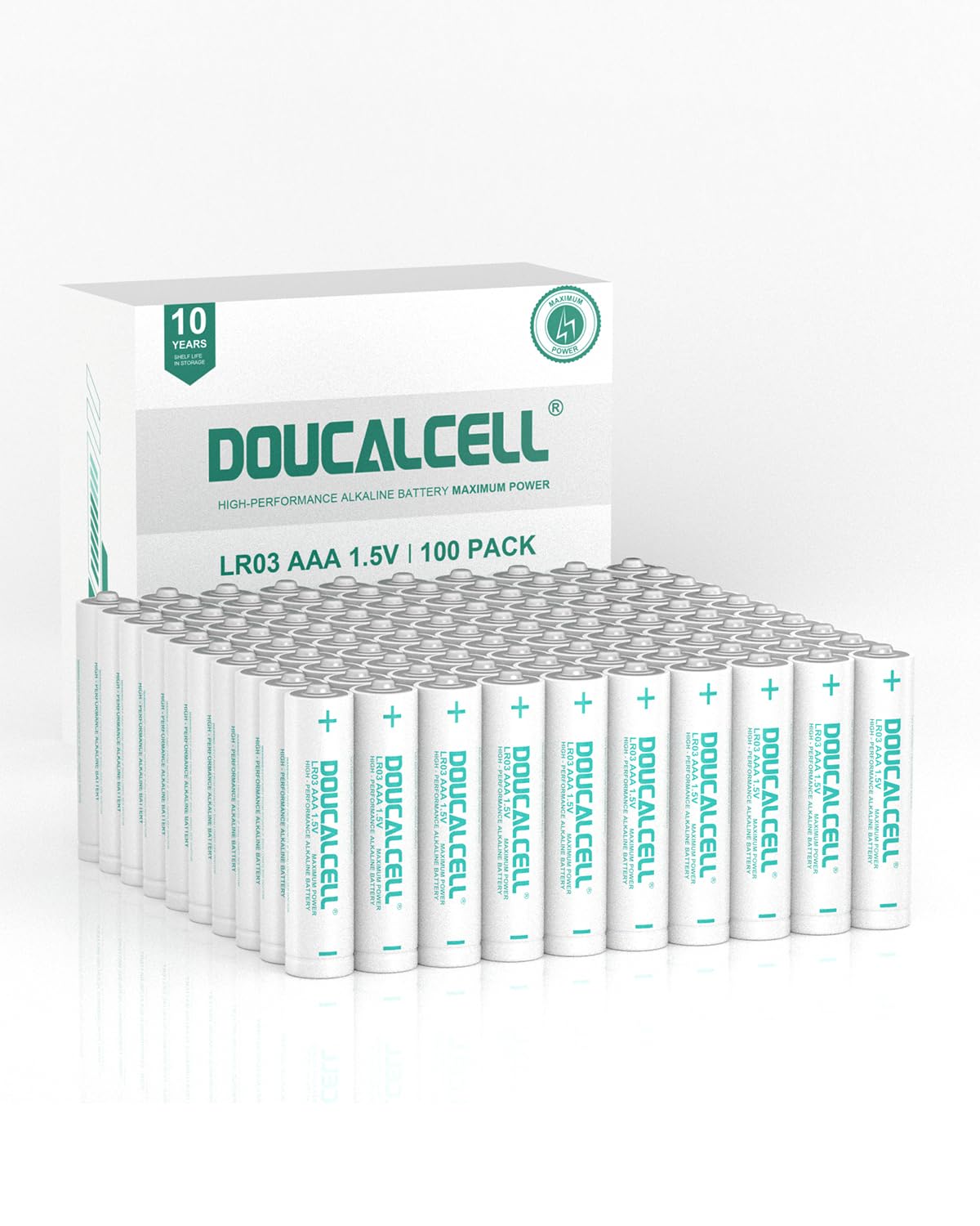 Doucalcell Aaa Batteries 100 Pack, Maximum Power Ultra Long Lasting Triple A Battery, High Performance 1.5 Volt Alkaline Batteri
