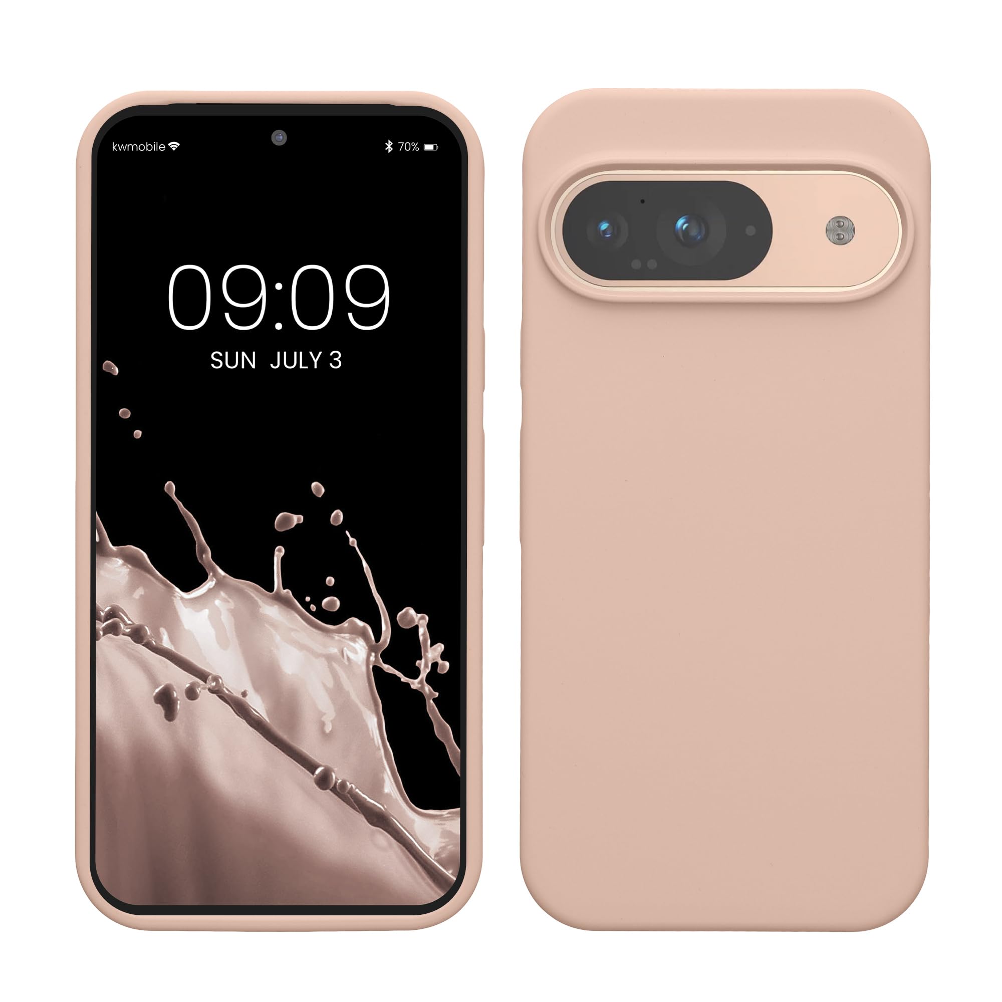 kwmobile Case Compatible with Google Pixel 9 / Pixel 9 Pro Case - TPU Silicone Phone Cover with Soft Finish - Coconut Swirl