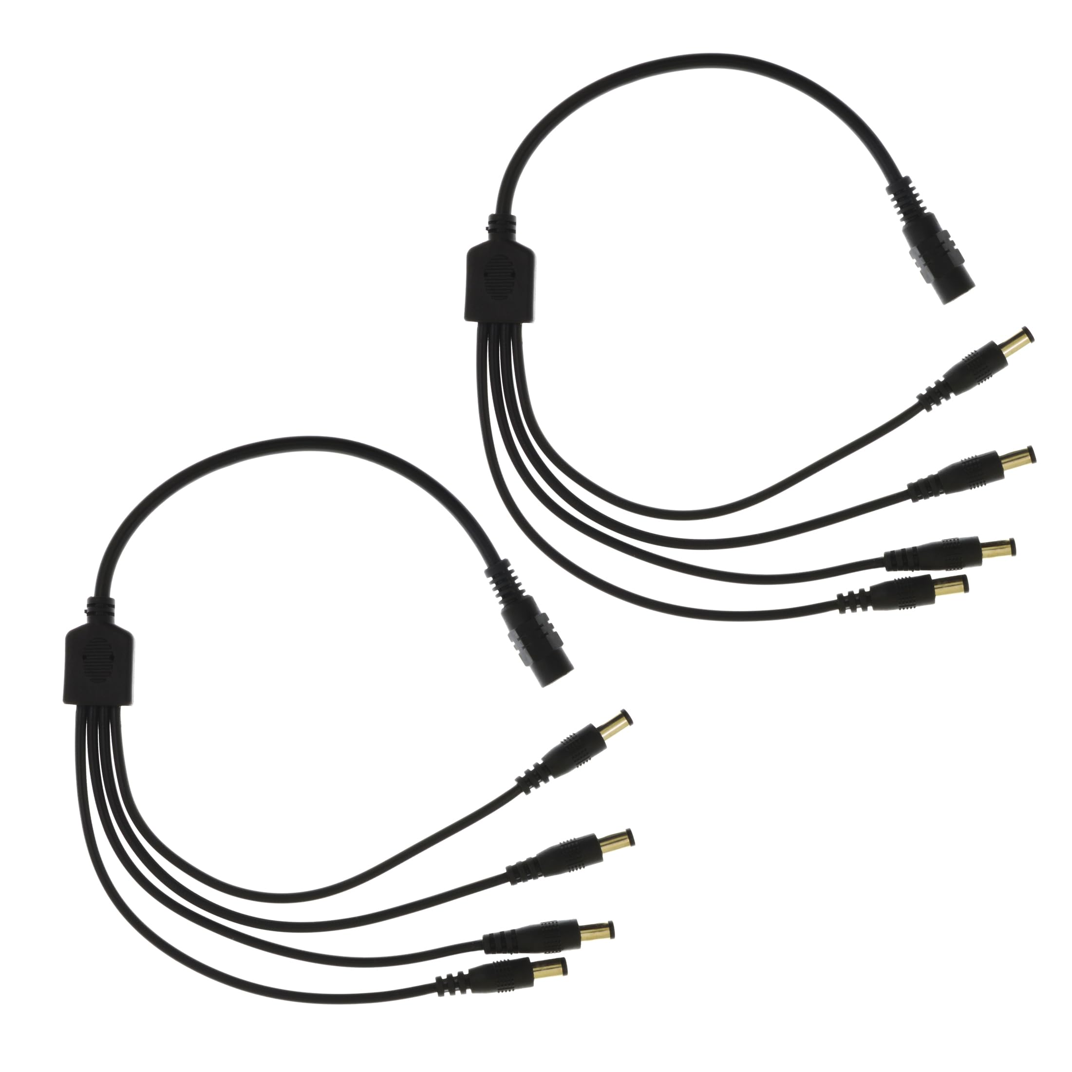 Yikaien 2 Pack Y Splitter Dc Power Cable 12V, 1 Female To 4 Male, 5.5Mm X 2.1Mm, Extension Cord For Cctv, Led Strips, Routers, 1