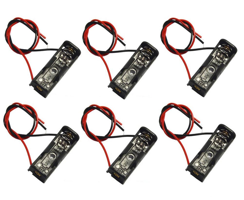 Lampvpath (Pack Of 6) A23 Battery Holder, 12V Battery Holder, 23A Battery Holder, 12V Battery Case With Leads Wires