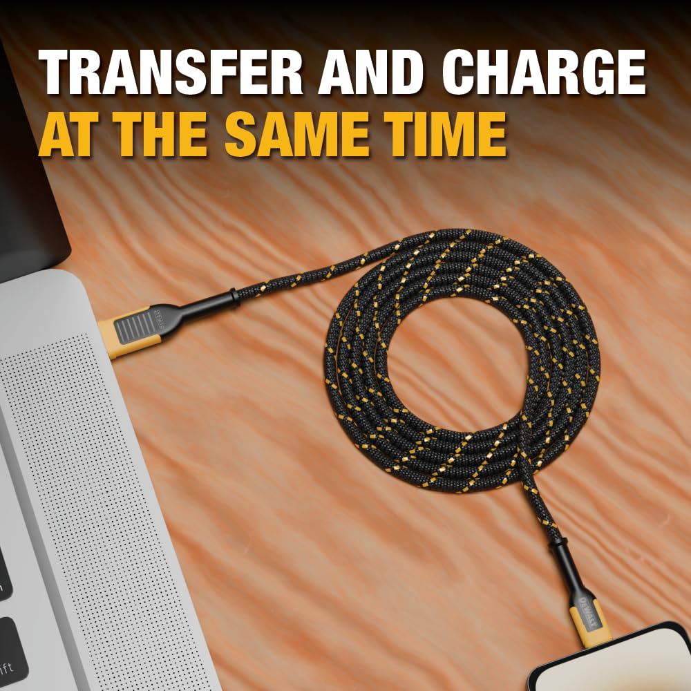 Dewalt Phone Charger Lightning Reinforced Braided Cable 4
