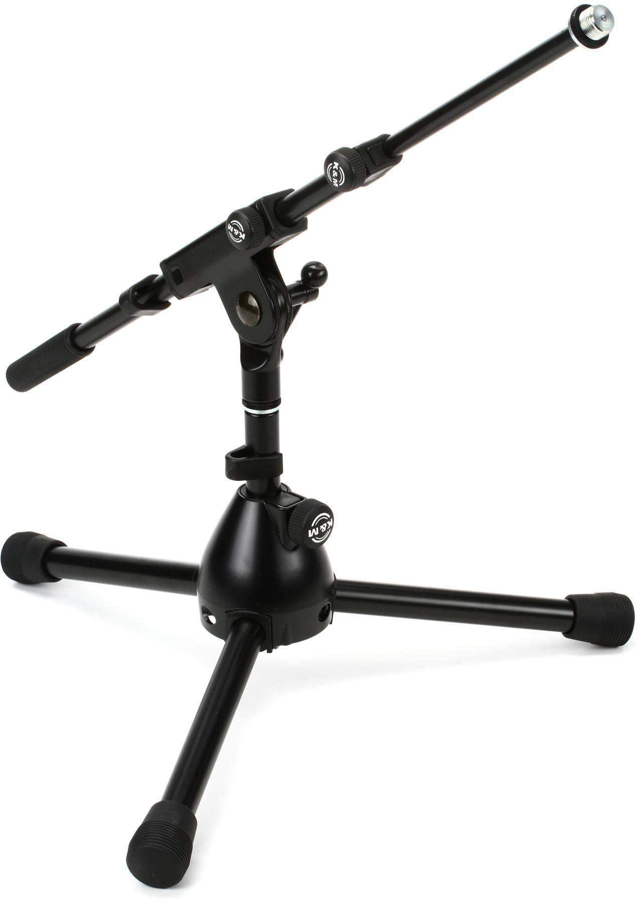 K&M - Konig & Meyer 25950.500.55 - Very Low Level Microphone Compact Stand - 2-piece Telescopic Boom Arm - Zinc Die-Cast Base - 