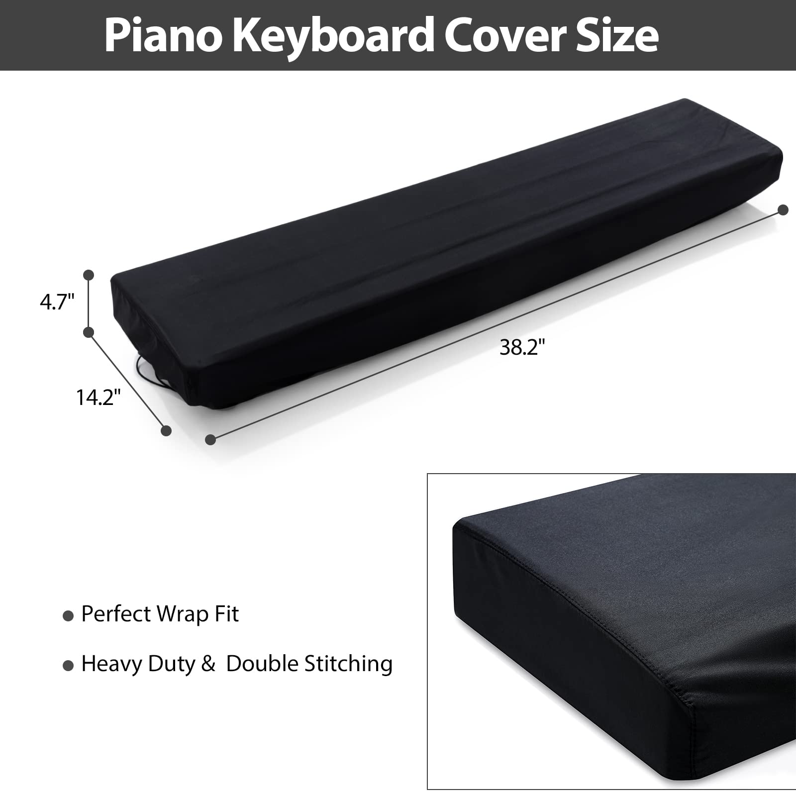 Ynester 61 Keys Piano Keyboard Dust Cover, Adjustable Electric Piano Keyboard Covers For Digital Electric Pianos, Full Cover Ela