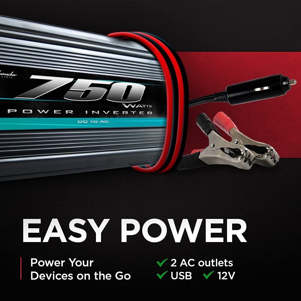 Schumacher Pi 750 Dc To Ac Digital Power Inverter For Cars   750W   With Ac Power Outlets To Power Devices And Accessories