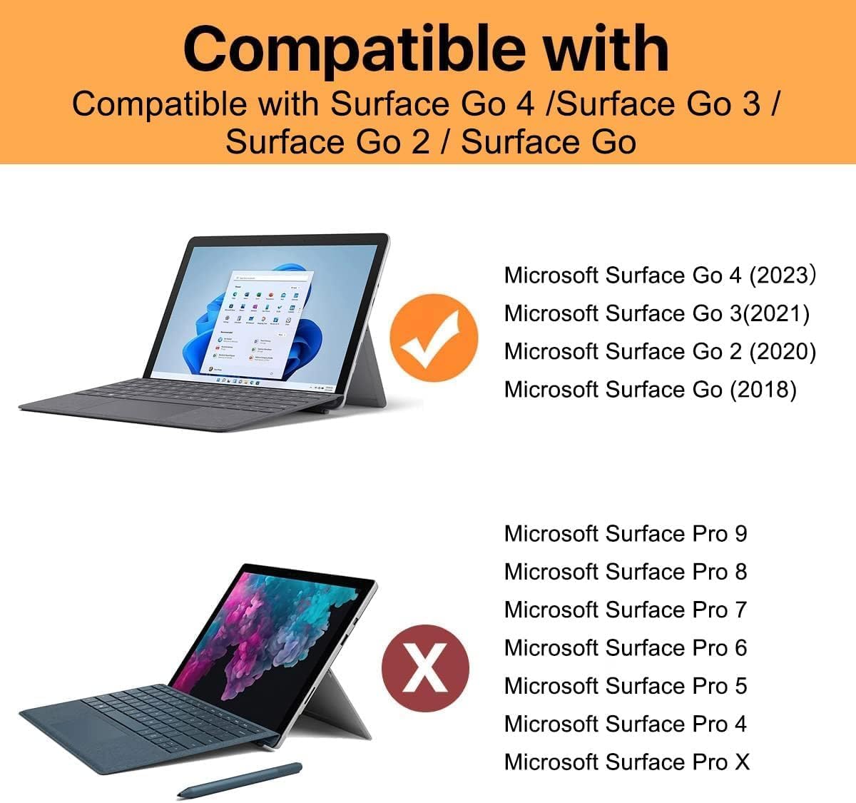 Moko Case Fit Microsoft Surface Go 4 /Surface Go 3 / Surface Go 2 / Surface Go Case, All-In-One Protective Cover Case With Pen H