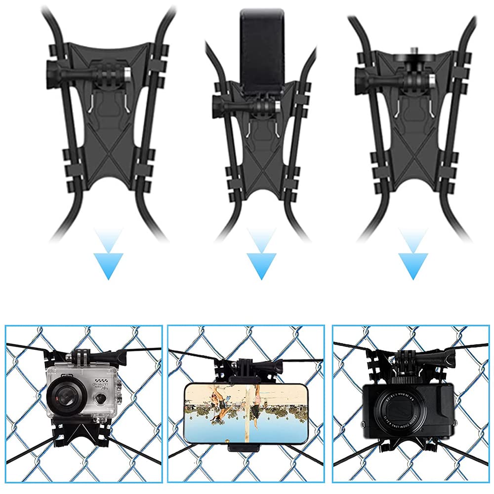 Lekullna Fence Mount Fence Mount Compatible With, Iphone Mevo Start And Other Action Cameras For Softball, Tennis, Baseball, Foo