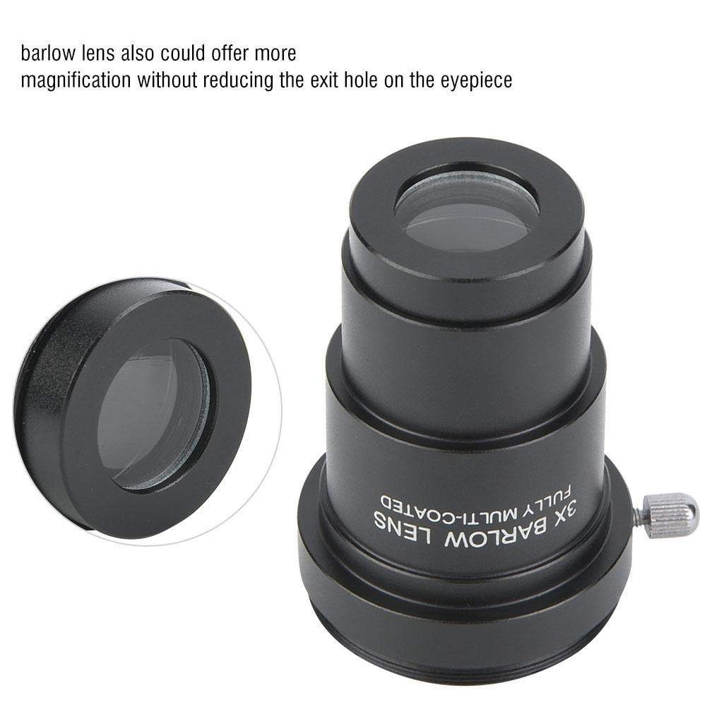 3X Barlow Lens, Metal Optical Glass Telescope Barlow Lens, Telescope Accessory, M42X0.75 Thread Interface For 1.25 Inch Astronom