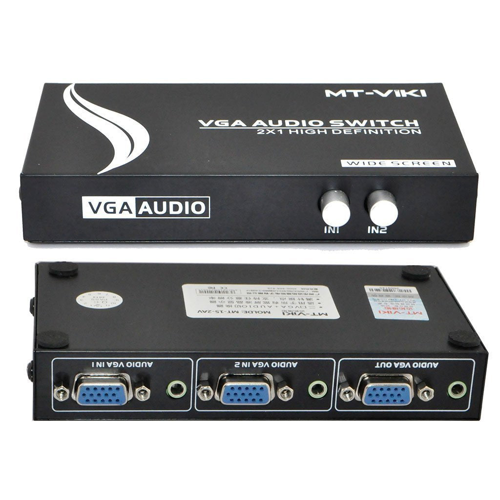 Ikkegol 2 Port Vga Audio Video Switch 2X1 Svga Switcher Box 2 In 1 Out Pc Monitor Lcd Tft Sharing