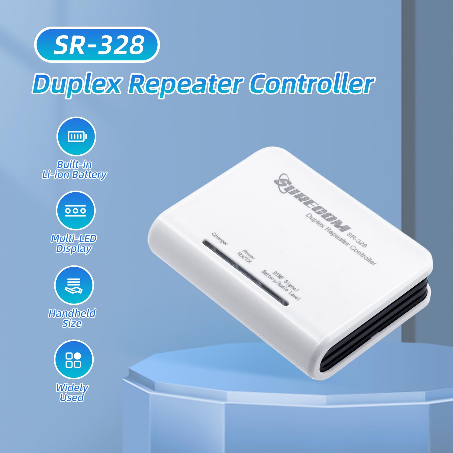 Mcbazel Surecom Sr 328 Cross Band Radio Duplex Repeater Controller With 2 Pcs K Plug Cable For Kenwood Bf 888S Wouxun Baojie Hyt Linton