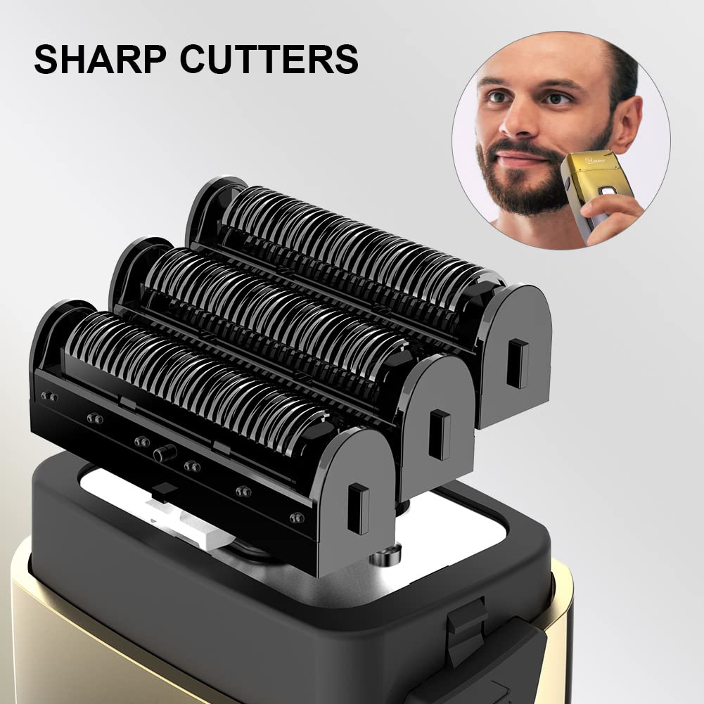 Hatteker Foil Head Shaver Triple Blades Shaver Electric Shaver Razor For Men Close Bald Head Barber Shaver Trimmer Waterproof We