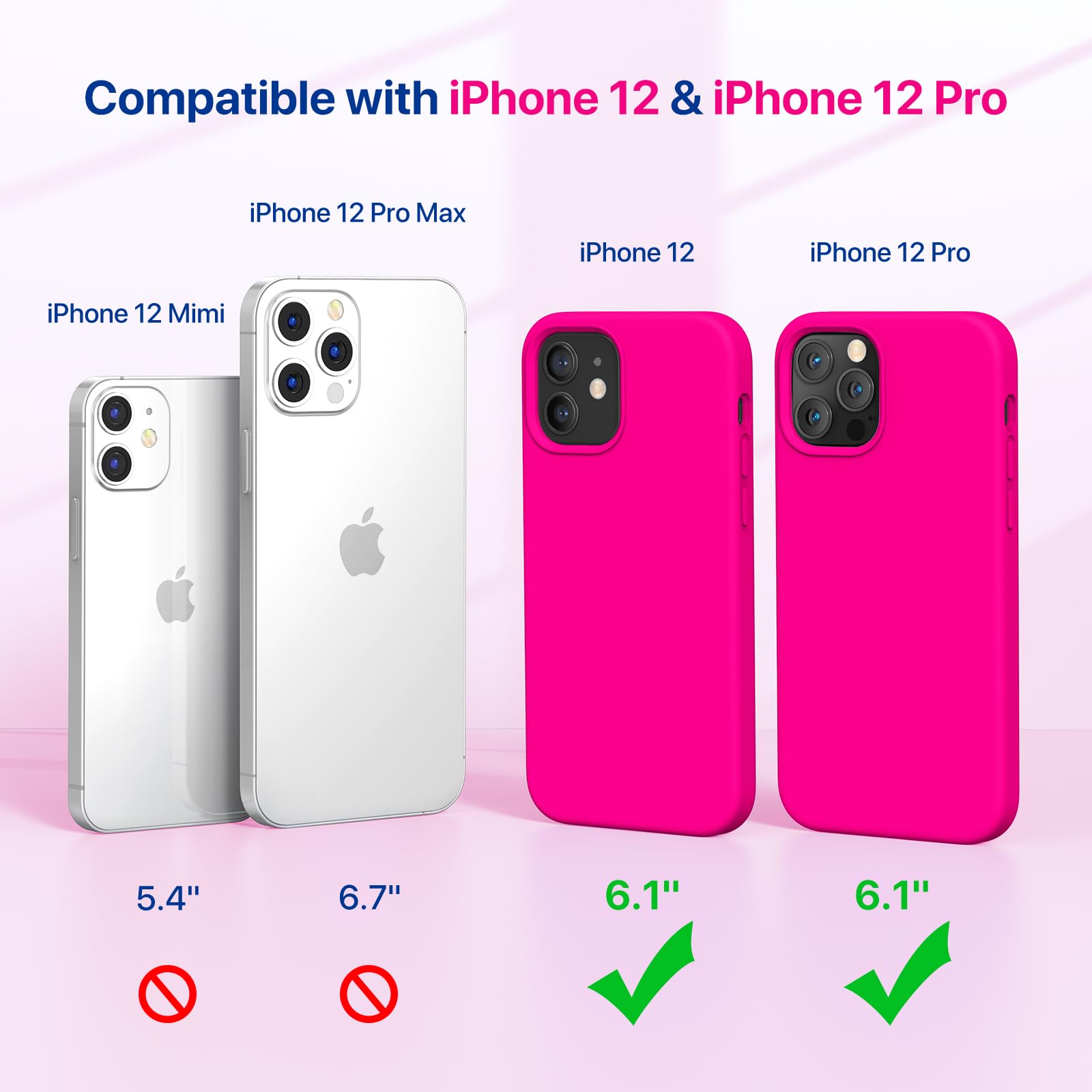 Miracase Compatible With Iphone 12 Case And Iphone 12 Pro Case, Liquid Silicone Gel Rubber Full Body Protection Shockproof Drop