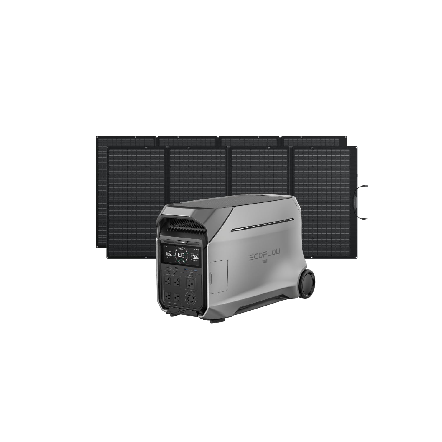 Ef Ecoflow Solar Generator 4000Wh Delta Pro 3 With 2X400W Portable Solar Panels, 120/240V 4000W Ac Output, Solar Generator For H