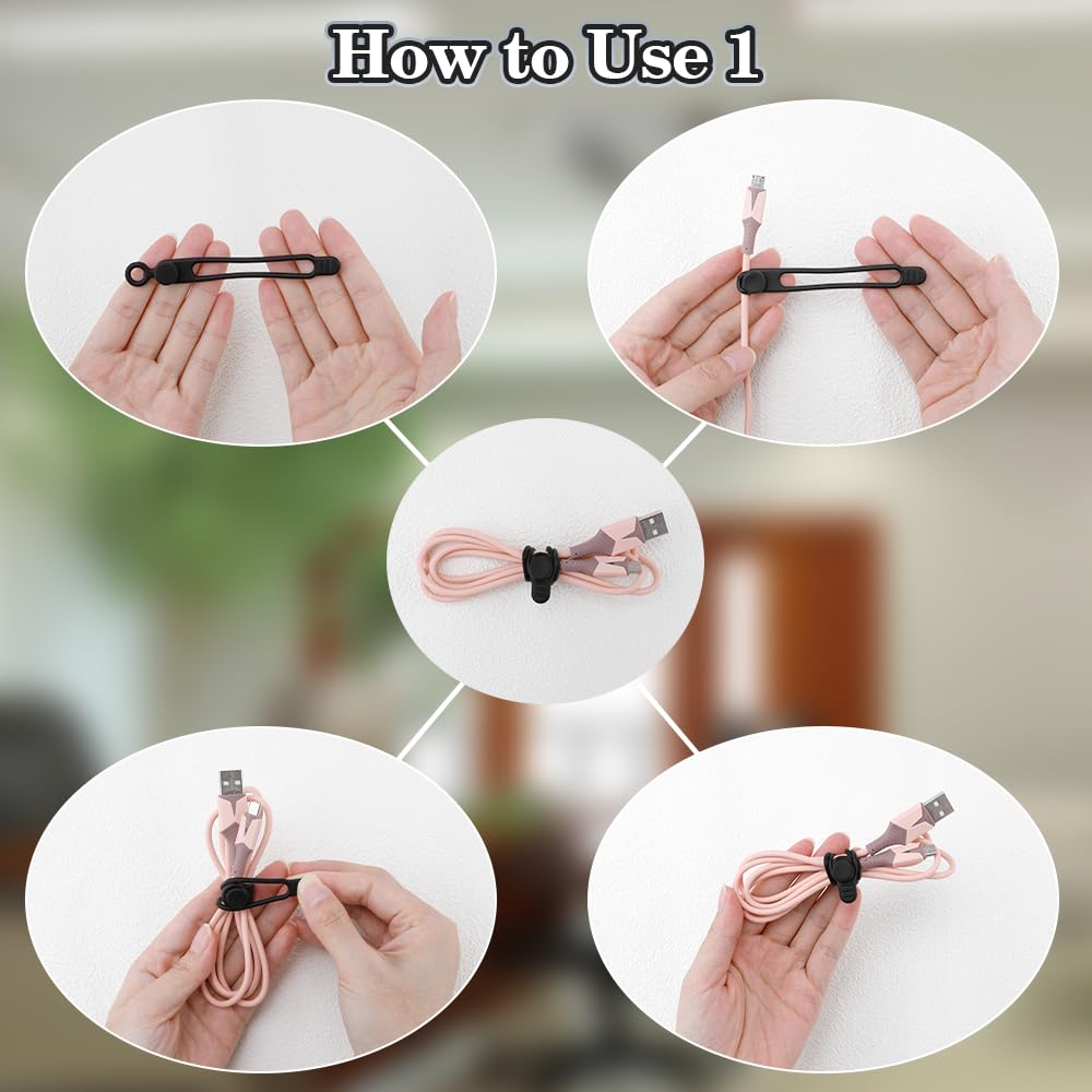 12Pcs Grey Silicone Cable Ties, Grey Cord Strap, Silicone Cable Straps, Rubber Cable Ties, Charger Computer Headphone Mouse Cord