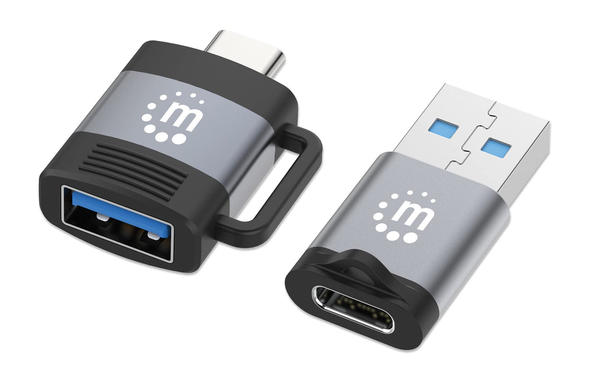 Usb Adapter Manhatan MANHATTAN USB C Adapter 2-Pack Black/Space Gray 5Gbps – Electroeshop