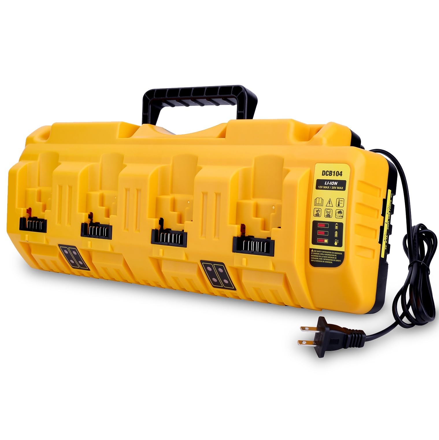 Cailingbat DCB104 20V Max Charger Compatible with Dewalt Battery Charger, 4 Port Rapid Battery Charger Station Compatible with D