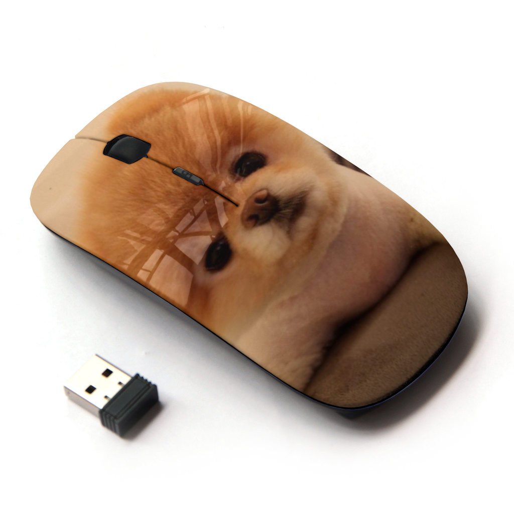 Koolmouse [ Optical 2.4G Wireless Mouse [ Pomeranian Puppy Golden Brown Dog ]