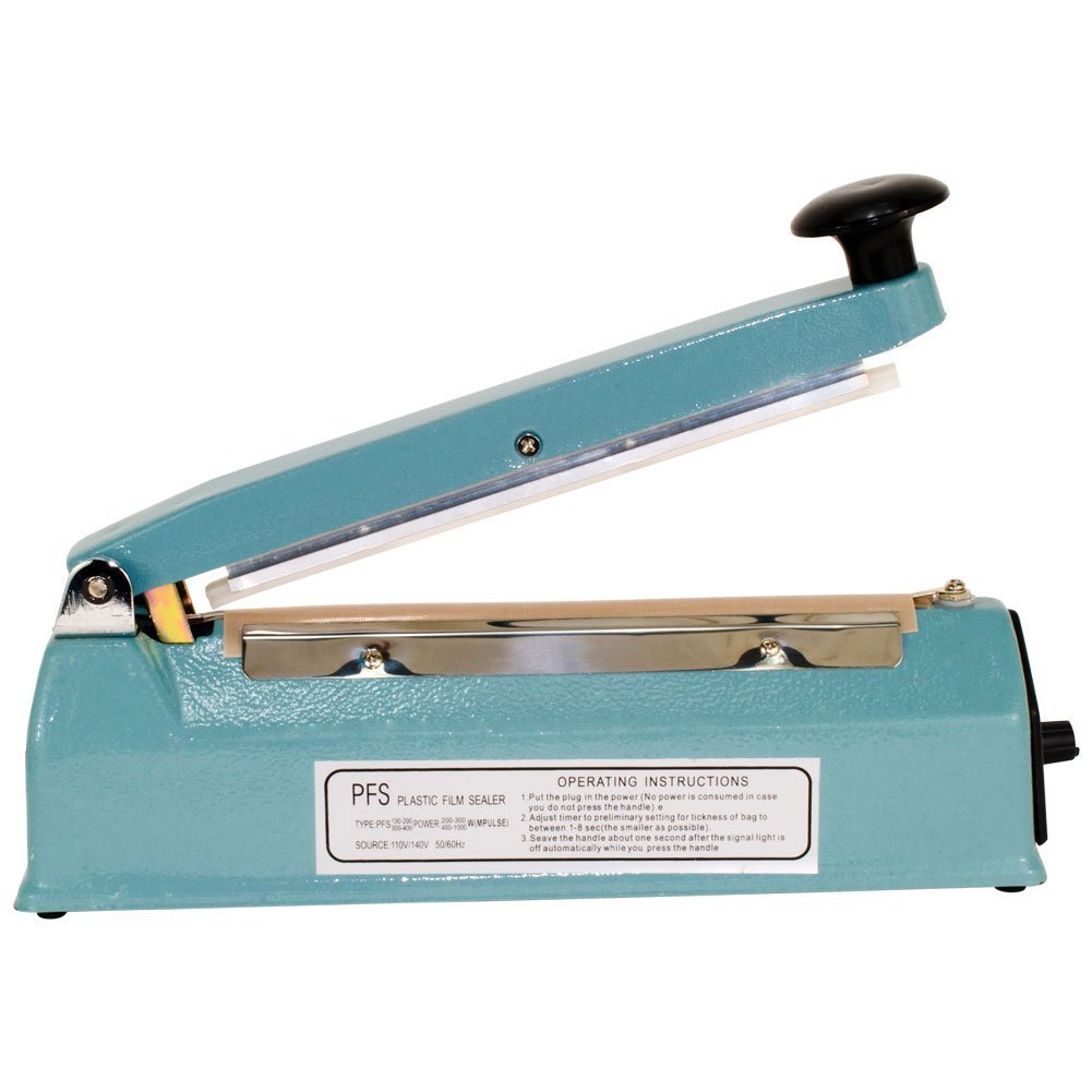 Primetrendz Hand Impulse Sealer Heat Seal Machine Poly Sealing With Element Grip And Teflon 8' (Inch)