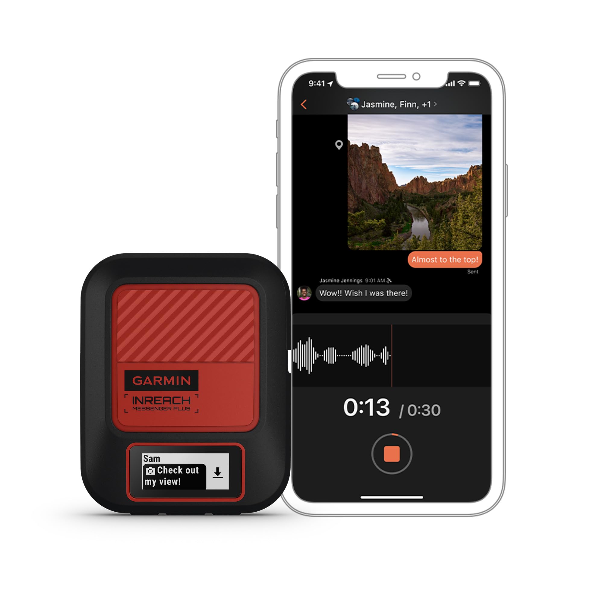 Garmin inReach Messenger Plus, SOS Satellite Communicator with Photo, Text & Voice Messaging Without Cell Service, Long Battery 