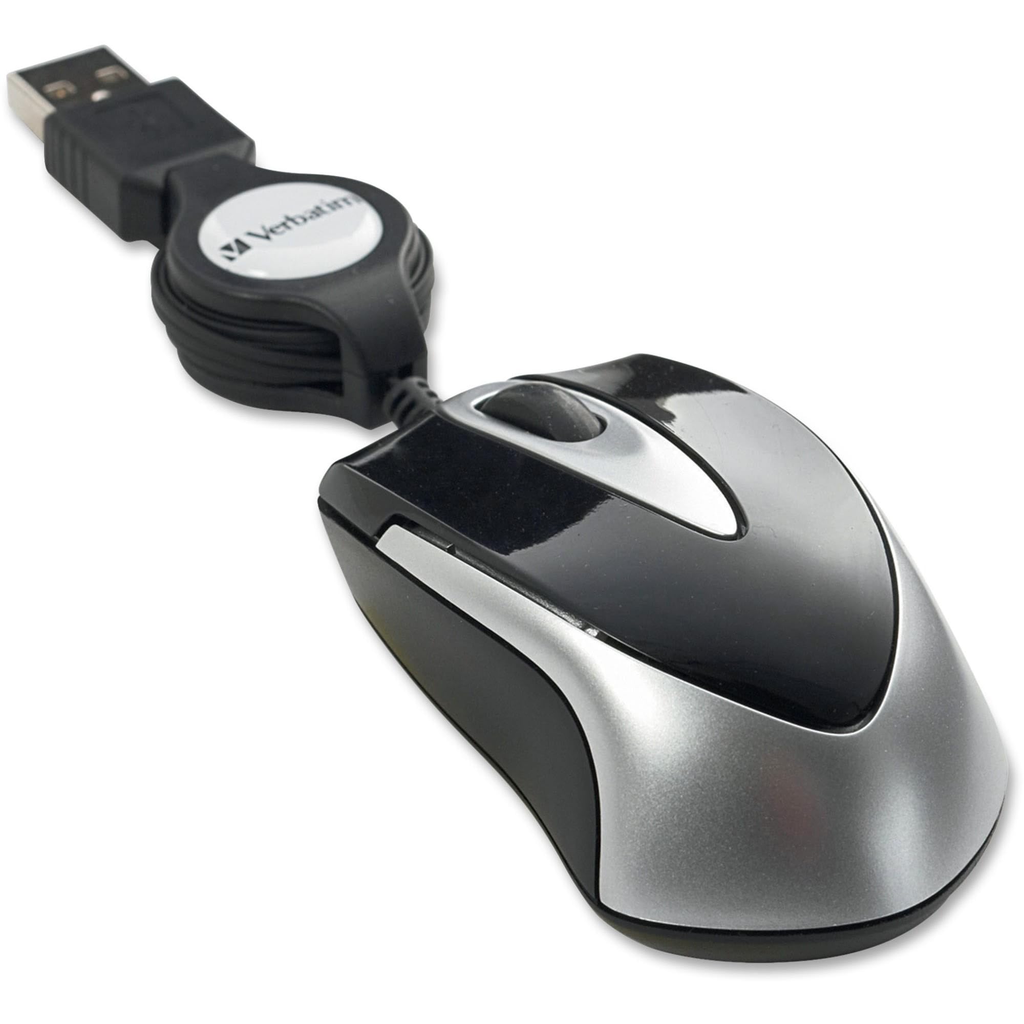 Verbatim Usb Corded Mini Travel Optical Wired Mouse For Mac And Pc   Metro Series Black