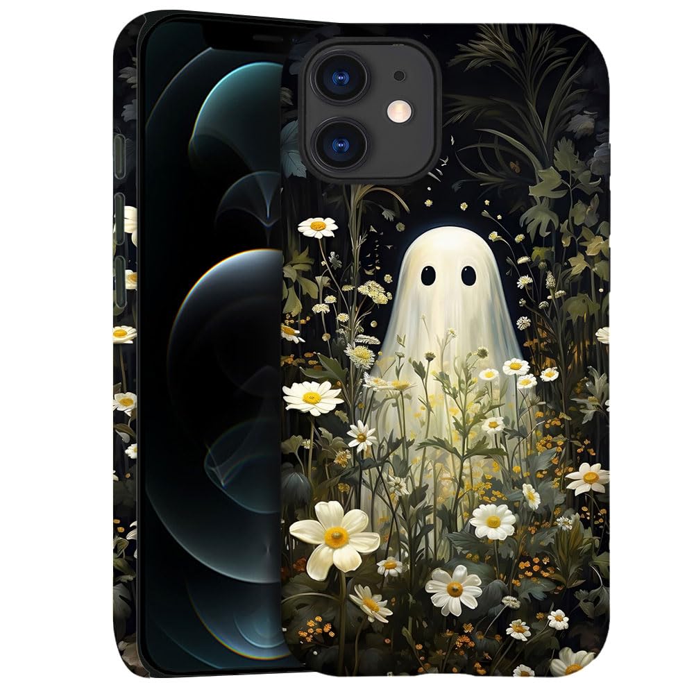 Case for iPhone 11 - Slim Fit Anti-Scratch Phone Case for Girl Women - Floral Ghost Flower Pastel Goth (Frosted)