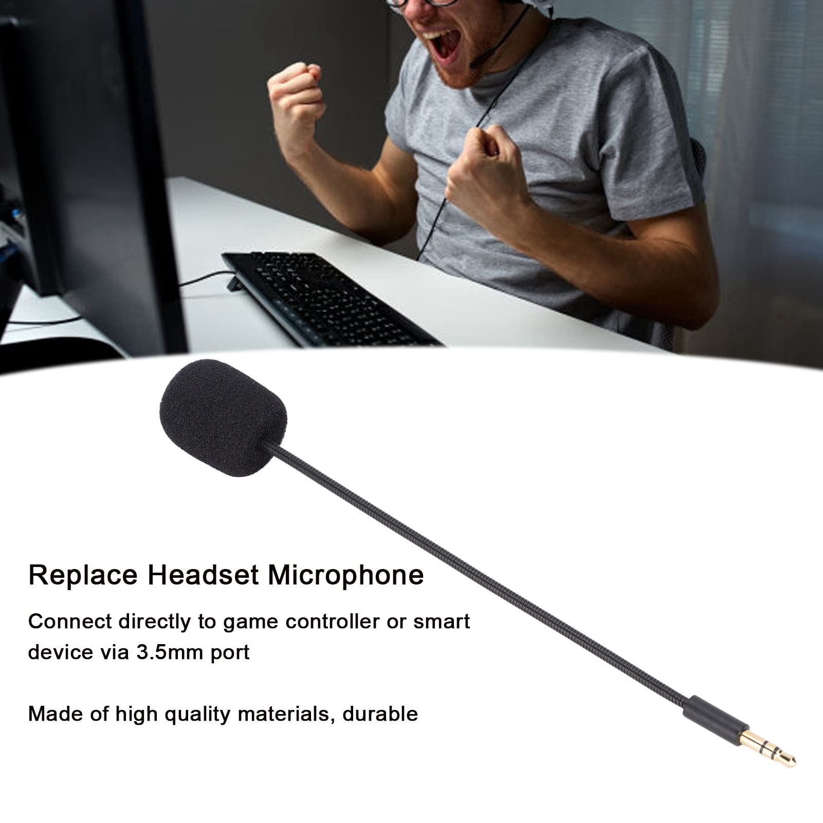 Universal 3.5 Mm Game Microphone, Replacement Of The Headset Microphone, 360 Degree Flexible Replacement Microphone, For Gaming