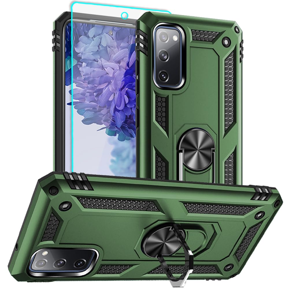 For Samsung Galaxy S20 Fe Case, Samsung S20 Fe Case With Hd Screen Protector, [Military Grade 16Ft. Drop Tested] Ring Shockproof
